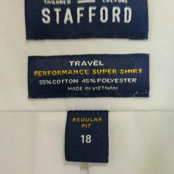 Stafford Cream Short Sleeve Casual Shirt - Picture 2 of 2